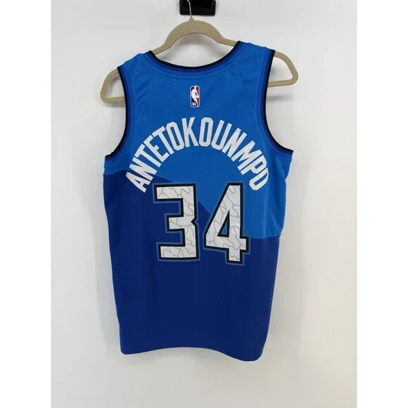 mens nike milwaukee bucks Swingman Screen Print size M 44 (CN1743 408) Giannis - Picture 4 of 8